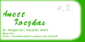 anett koczkas business card